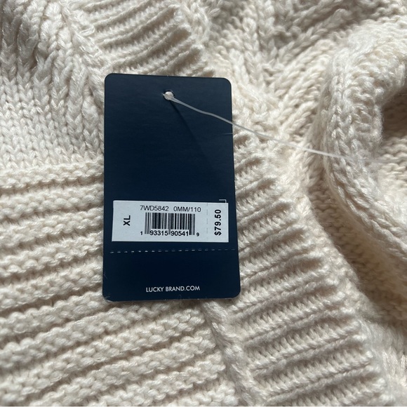 NWT Lucky Brand oversized cropped cream wool blend sweater - Picture 2 of 8